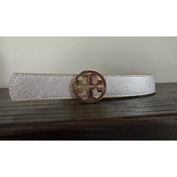 Tory Burch Gold Silver Reversible 1" Belt Women's Small - Picture 3 of 7